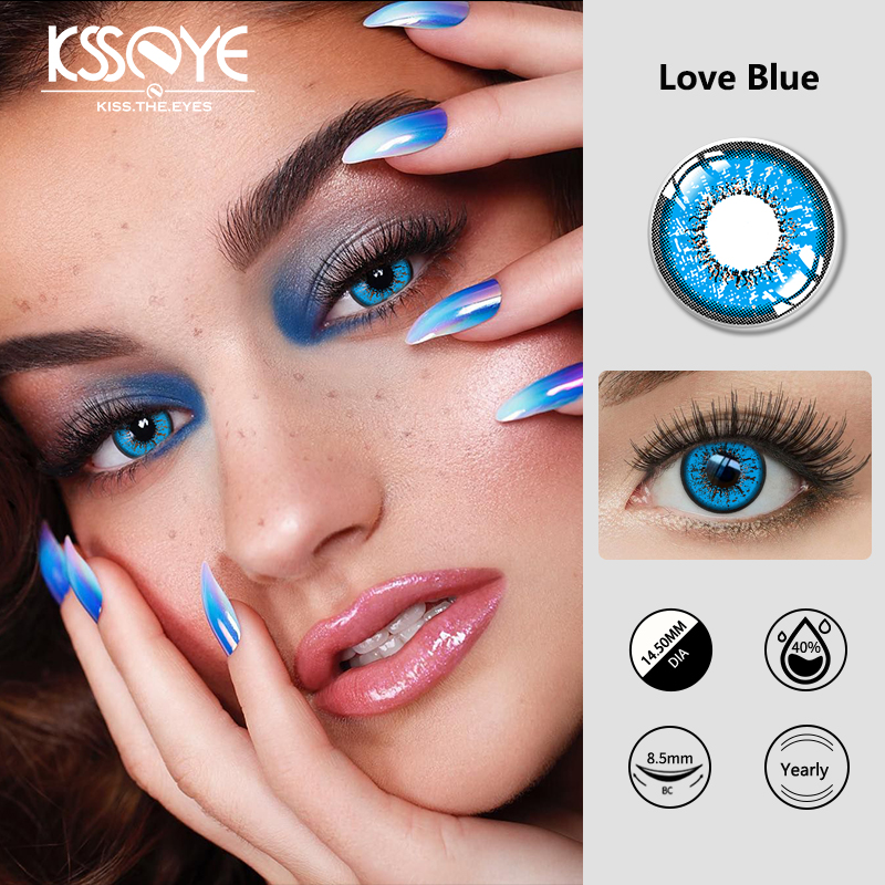 مستحضرات التجميل الزرقاء العدسات اللاصقة المستخدمة في لون العين